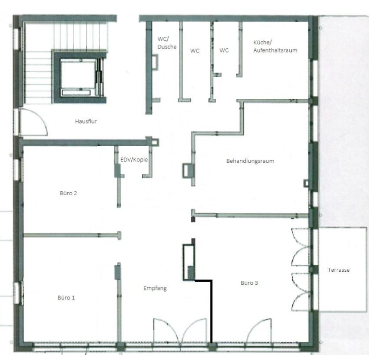Grundriss · Büro 3 mit Terrasse